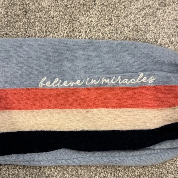 Spiritual Gangster Stripes Blue Block Party Sweater wool cashmere size XS EUC - Picture 7 of 11